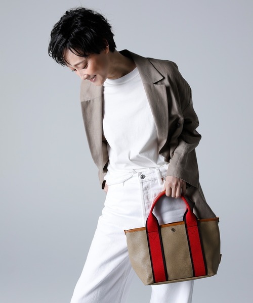 Breath TOPKAPI(ブレストプカピ)の「【Breath TOPKAPI】SCOTCH GRAIN スコッチグレイン シンプル トートバッグ(トートバッグ・レディース・クリーム/ブラック/グレイッシュベージュ/グリーン/レッド・FREE)」の5枚目の写真