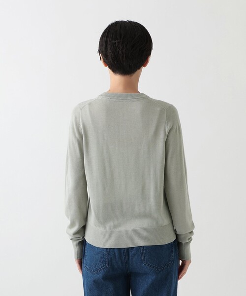 Afternoon Tea（アフタヌーンティー）の「くるみボタンカーディガン/リバティプリント（カーディガン/ボレロ・レディース・グレー・MEDIUM）」の4枚目の写真