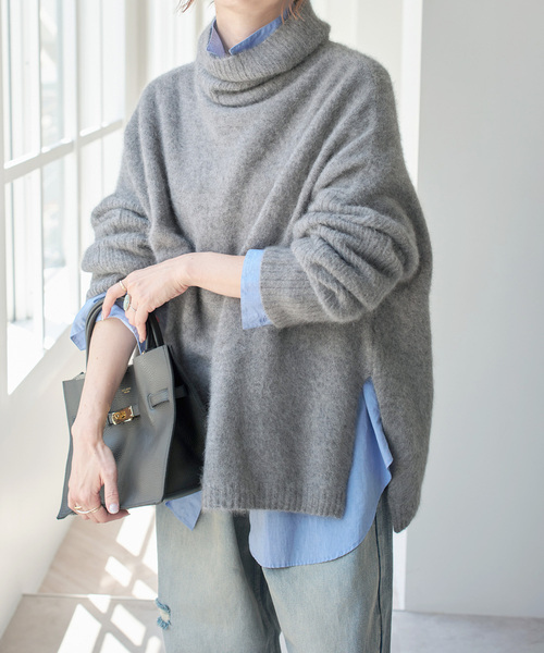 【美品】 スピックアンドスパン フォックスウール ロングリブタートルプルオーバー スピック アンド スパン フォックスウール ロングリブタートルプル