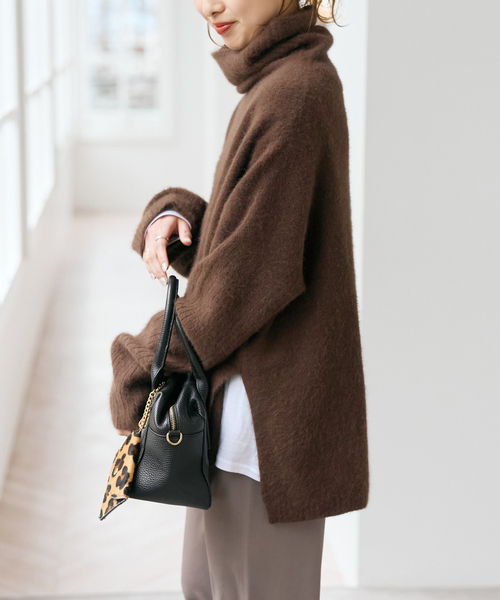 Spick & Span(スピックアンドスパン)の「《追加》フォックスウールミックスロングリブタートルプルオーバー(ニット/セーター・レディース・グレー/チョコ・FREE)」の14枚目の写真