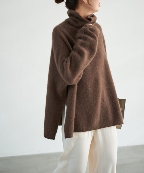 Spick & Span(スピックアンドスパン)の「《追加》フォックスウールミックスロングリブタートルプルオーバー(ニット/セーター・レディース・グレー/チョコ・FREE)」の19枚目の写真