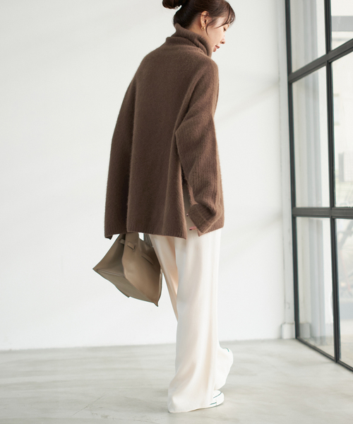 Spick & Span(スピックアンドスパン)の「《追加》フォックスウールミックスロングリブタートルプルオーバー(ニット/セーター・レディース・グレー/チョコ・FREE)」の21枚目の写真