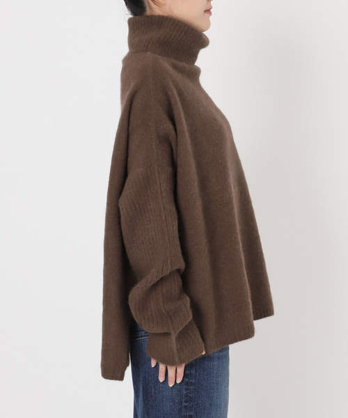 セール】《追加》フォックスウールミックスロングリブタートルプル