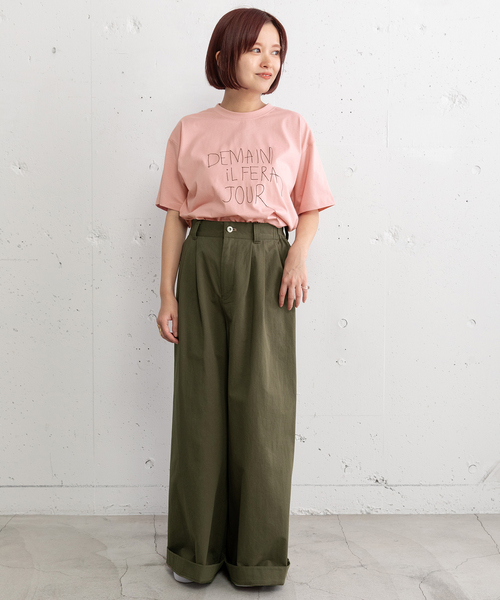 POU DOU DOU(プードゥドゥ)の「2タックワイドパンツ(その他パンツ・レディース・カーキ/ネイビー/ベージュ・M)」の20枚目の写真