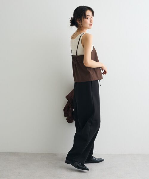 CRAFT STANDARD BOUTIQUE（クラフトスタンダードブティック）の「フロントボタンキャミビスチェ（ベスト・レディース・チャコールグレー/ブラウン・FREE）」の11枚目の写真