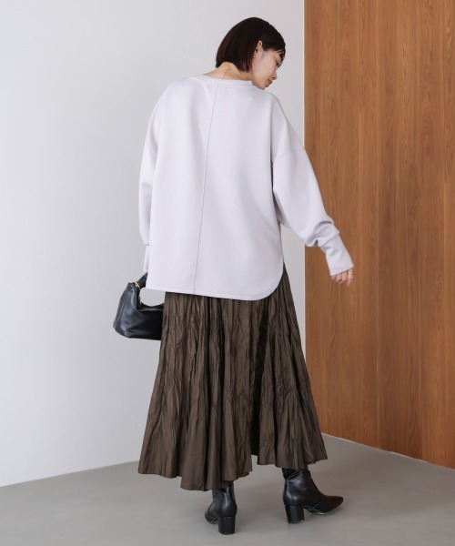 Bou Jeloud（ブージュルード）の「ワッシャーマットサテンスカート（スカート・レディース・ブラウン/ブラック/ベージュ・FREE）」の13枚目の写真