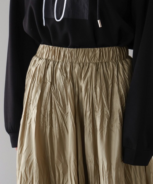 Bou Jeloud（ブージュルード）の「ワッシャーマットサテンスカート（スカート・レディース・ブラウン/ブラック/ベージュ・FREE）」の22枚目の写真