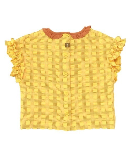moimoln(モイモルン)の「チェック柄フリルブラウス(シャツ/ブラウス・キッズ・イエロー・90cm/100cm/120cm/110cm)」の3枚目の写真