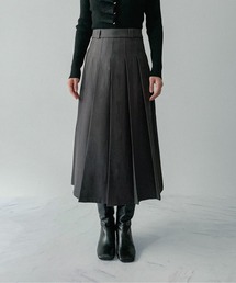 【on:nue】[着用動画あり！/3色展開/2サイズ展開] ハイウエストプリーツスカート
