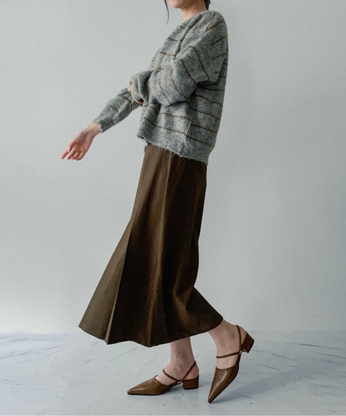 on:nue（オンニュ）の「【on:nue】[着用動画あり！/3色展開/2サイズ展開] ハイウエストプリーツスカート（スカート・レディース・ブラック/ブラウン/グレー・MEDIUM/SMALL）」の12枚目の写真