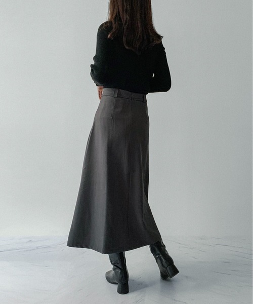 on:nue（オンニュ）の「【on:nue】[着用動画あり！/3色展開/2サイズ展開] ハイウエストプリーツスカート（スカート・レディース・ブラック/ブラウン/グレー・MEDIUM/SMALL）」の20枚目の写真