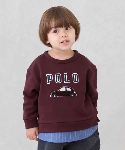 petit main(プティマイン)の「【POLO BCS】アップリケトレーナー(スウェット・キッズ・ブラウン/オフホワイト/ネイビー/トップグレー・130cm/120cm/100cm/110cm/90cm/80cm)」の2枚目の写真