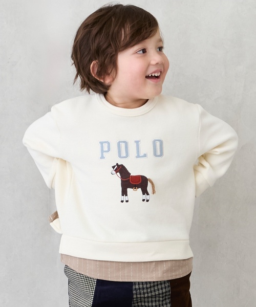 petit main(プティマイン)の「【POLO BCS】アップリケトレーナー(スウェット・キッズ・ブラウン/オフホワイト/ネイビー/トップグレー・130cm/120cm/100cm/110cm/90cm/80cm)」の6枚目の写真