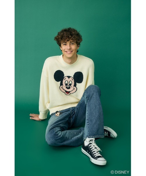 Disney SERIES CREATED by MUS（ディズニーシリーズクリエイテッドバイエムユーエス）の「MD FACE KNIT トップス（ニット/セーター・レディース・ブルー/ホワイト/ピンク/イエロー・FREE）」の8枚目の写真