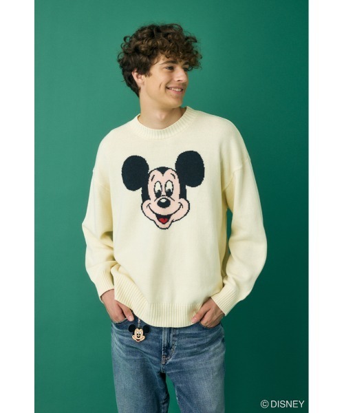 Disney SERIES CREATED by MUS（ディズニーシリーズクリエイテッドバイエムユーエス）の「MD FACE KNIT トップス（ニット/セーター・レディース・ブルー/ホワイト/ピンク/イエロー・FREE）」の5枚目の写真