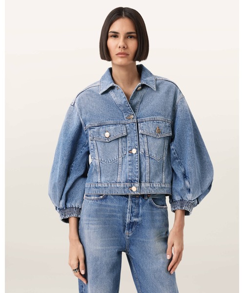 ALLSAINTS(オールセインツ)の「LUCA CROPPED DENIM JACKET | LUCA クロップド デニム ジャケット(デニムジャケット・レディース・インディゴブルー・4/6/8)」の1枚目の写真