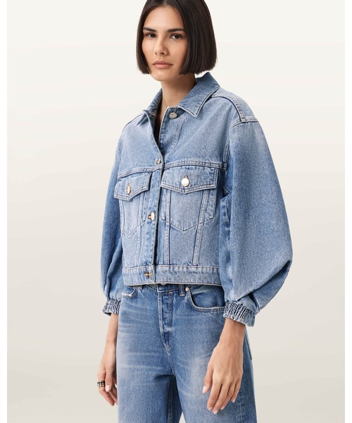 ALLSAINTS(オールセインツ)の「LUCA CROPPED DENIM JACKET | LUCA クロップド デニム ジャケット(デニムジャケット・レディース・インディゴブルー・4/6/8)」の6枚目の写真