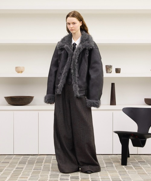 Stand Collar Fur-Trimmed B-3 Jacket / スタンドカラーB-3ムートン