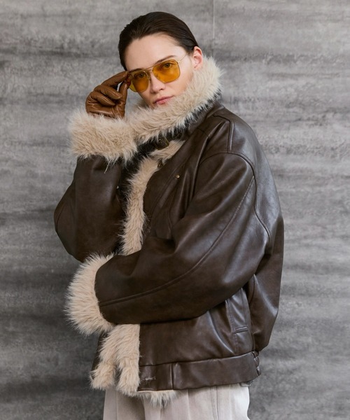 Stand Collar Fur-Trimmed B-3 Jacket / スタンドカラーB-3ムートン