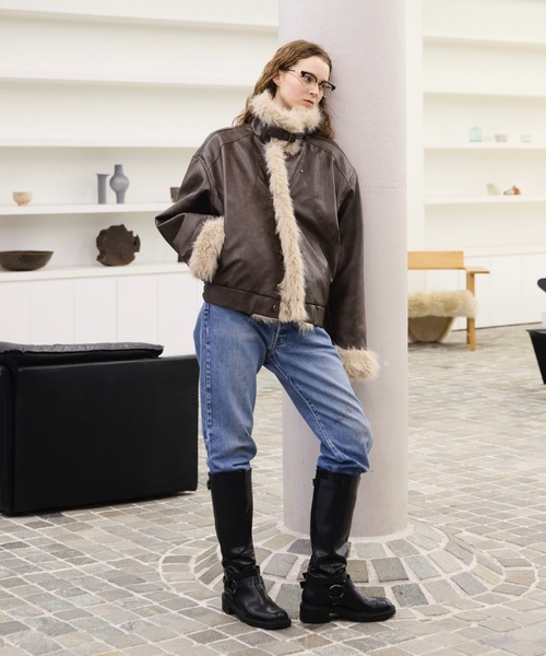 Stand Collar Fur-Trimmed B-3 Jacket / スタンドカラーB-3ムートン