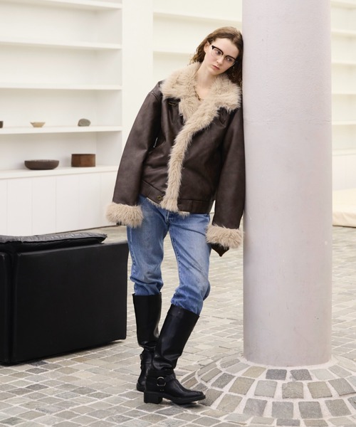 Stand Collar Fur-Trimmed B-3 Jacket / スタンドカラーB-3ムートン