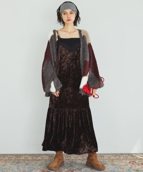 【ZOZO限定】VELOUR CAMISOLE DRESS/ベロアキャミソールドレス