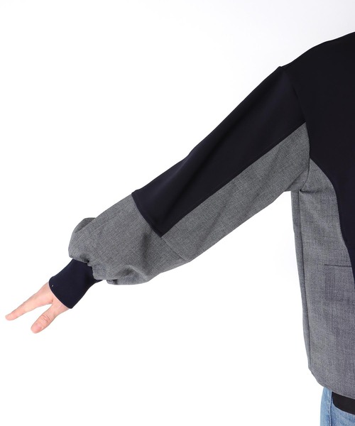 Cepica（セピカ）の「【MARECHAL TERRE】ジャケットレイヤード風トップス（スウェット・レディース・ブラック/ネイビー・FREE）」の6枚目の写真