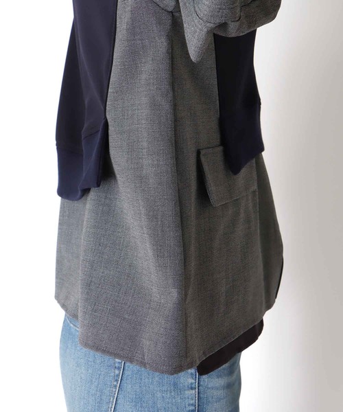 Cepica（セピカ）の「【MARECHAL TERRE】ジャケットレイヤード風トップス（スウェット・レディース・ブラック/ネイビー・FREE）」の7枚目の写真