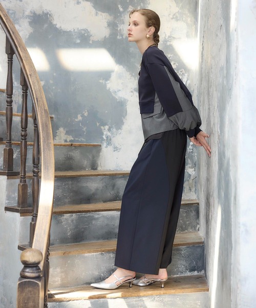 Cepica（セピカ）の「【MARECHAL TERRE】ジャケットレイヤード風トップス（スウェット・レディース・ブラック/ネイビー・FREE）」の18枚目の写真