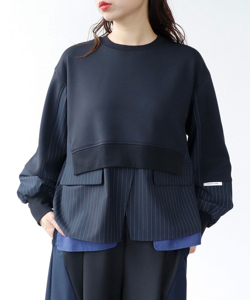Cepica（セピカ）の「【MARECHAL TERRE】ジャケットレイヤード風トップス（スウェット・レディース・ブラック/ネイビー・FREE）」の19枚目の写真