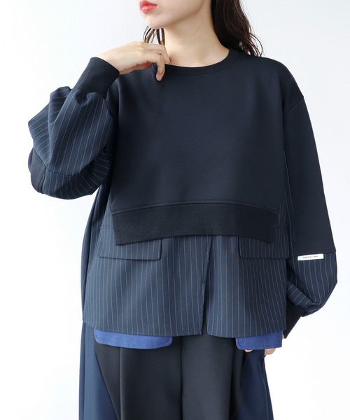 Cepica（セピカ）の「【MARECHAL TERRE】ジャケットレイヤード風トップス（スウェット・レディース・ブラック/ネイビー・FREE）」の20枚目の写真