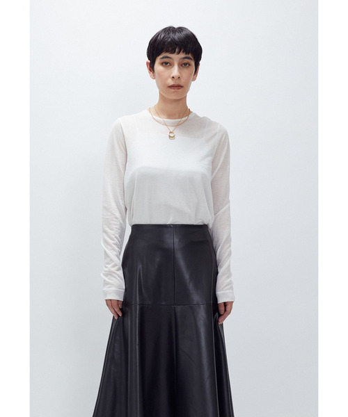 1er Arrondissement(プルミエアロンディスモン)の「【追加】シアーロングスリーブTシャツ(Tシャツ/カットソー・レディース・ブラック系その他3/オフホワイト・FREE)」の7枚目の写真