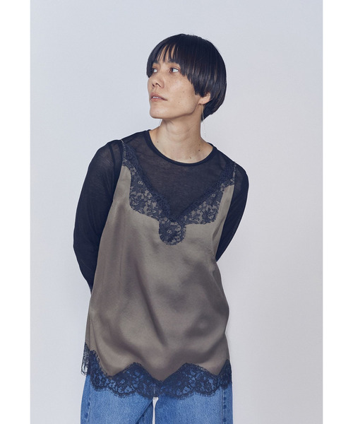 1er Arrondissement(プルミエアロンディスモン)の「【追加】シアーロングスリーブTシャツ(Tシャツ/カットソー・レディース・ブラック系その他3/オフホワイト・FREE)」の11枚目の写真