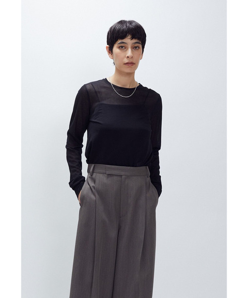 1er Arrondissement(プルミエアロンディスモン)の「【追加】シアーロングスリーブTシャツ(Tシャツ/カットソー・レディース・ブラック系その他3/オフホワイト・FREE)」の15枚目の写真