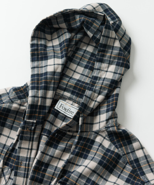 Foxfire(フォックスファイヤー)の「Foxfire/フォックスファイヤー 別注 チェックネル プルオーバーフーディーシャツ/リラックスフィット(シャツ/ブラウス・メンズ・チャコールグレー/グリーン/ネイビー・LARGE/MEDIUM)」の10枚目の写真