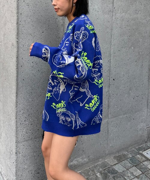 セール】【SOUNDS GOOOOD】アソートフェイス柄ファンキーニット