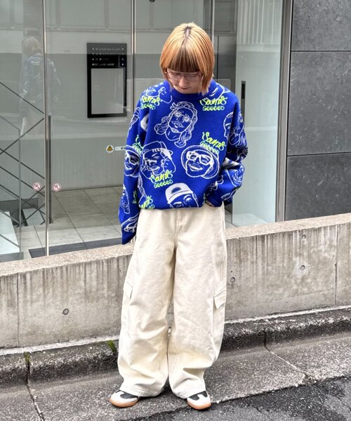 セール】【SOUNDS GOOOOD】アソートフェイス柄ファンキーニット