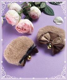 MAISON SELECT（メゾンセレクト）の「9C43 くま耳 リボン ファー ヘアクリップ ロリィタ 推し活 コスプレ（バレッタ/ヘアクリップ）」