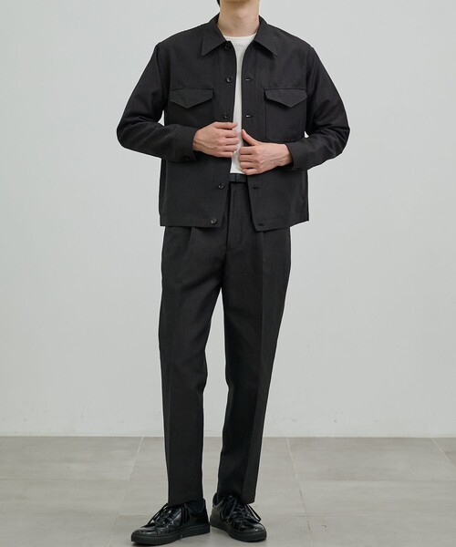 UNITED TOKYO（ユナイテッドトウキョウ）の「WOOL LINEN 1タックスラックス（その他パンツ・メンズ・グレイッシュベージュ/ブラック・1/2）」の10枚目の写真