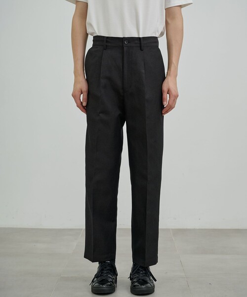 UNITED TOKYO（ユナイテッドトウキョウ）の「WOOL LINEN 1タックスラックス（その他パンツ・メンズ・グレイッシュベージュ/ブラック・1/2）」の11枚目の写真