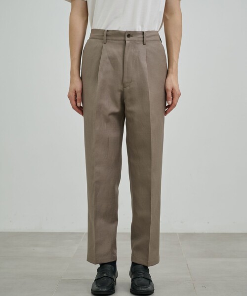 UNITED TOKYO（ユナイテッドトウキョウ）の「WOOL LINEN 1タックスラックス（その他パンツ・メンズ・グレイッシュベージュ/ブラック・1/2）」の22枚目の写真