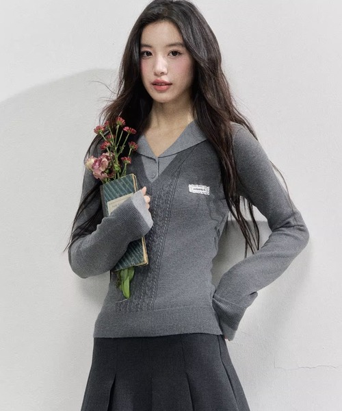 トップス nyan ジェイダ GYDA GG PATTERN ニットトップス（マスタード