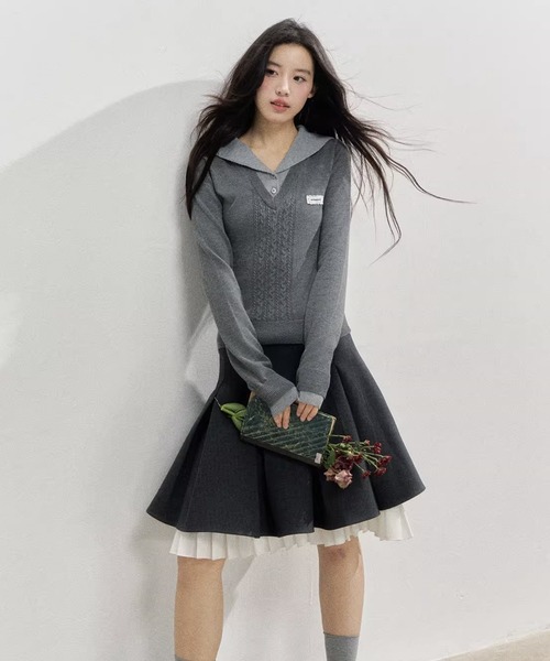 kolor 21aw レイヤードニット　カラー kolor（カラー）の「＜kolor（カラー）＞ クルーネック レイヤード