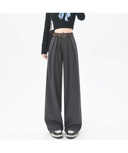 Ritzy(リッツィー)の「ハイウエスト プリーツワイドパンツ(その他パンツ・レディース・グレー/カーキ/ブラック・M/L)」の5枚目の写真