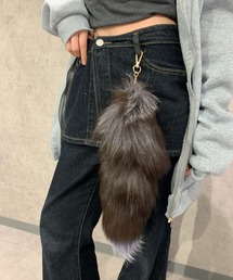 pyornim（ピョルニム）の「フォックス風 フェイクファー しっぽ チャーム キーホルダー（キーホルダー）」