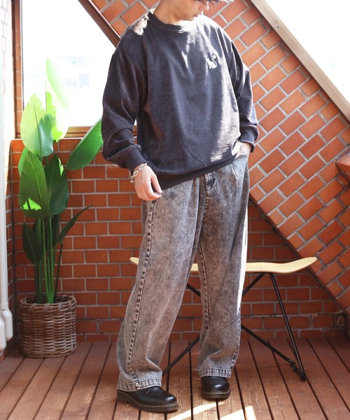 8(eight)(エイト)の「ストレッチカルゼワンポイント刺繍スウェット(スウェット・メンズ・カーキ/アイボリー/チャコールグレー・MEDIUM/LARGE)」の22枚目の写真