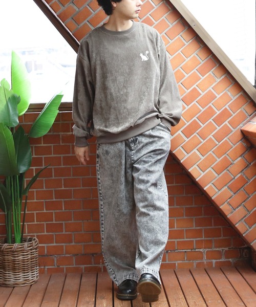 8(eight)(エイト)の「ストレッチカルゼワンポイント刺繍スウェット(スウェット・メンズ・カーキ/アイボリー/チャコールグレー・MEDIUM/LARGE)」の6枚目の写真