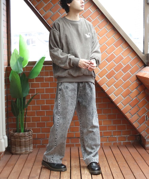 8(eight)(エイト)の「ストレッチカルゼワンポイント刺繍スウェット(スウェット・メンズ・カーキ/アイボリー/チャコールグレー・MEDIUM/LARGE)」の7枚目の写真