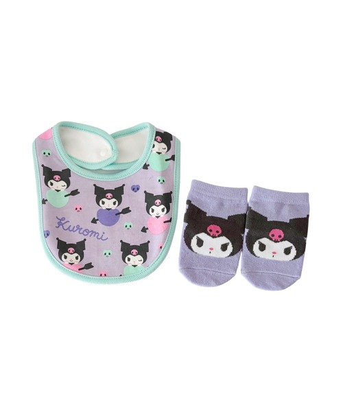 sanrio(サンリオ)の「【 sanrio 】 サンリオキャラクターズ ベビーセット 25F9(スタイ/よだれかけ・レディース・ライトパープル/ピンク系その他2/ピンク系その他/ライトグリーン・FREE)」の1枚目の写真