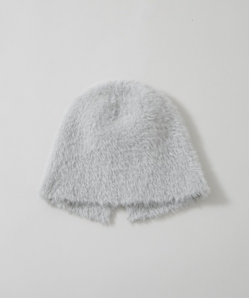 NANO universe(ナノユニバース)の「バックスリットシャギーニットワッチ(ニットキャップ/ビーニー・レディース・ライトグレー/ブラック・FREE)」の4枚目の写真